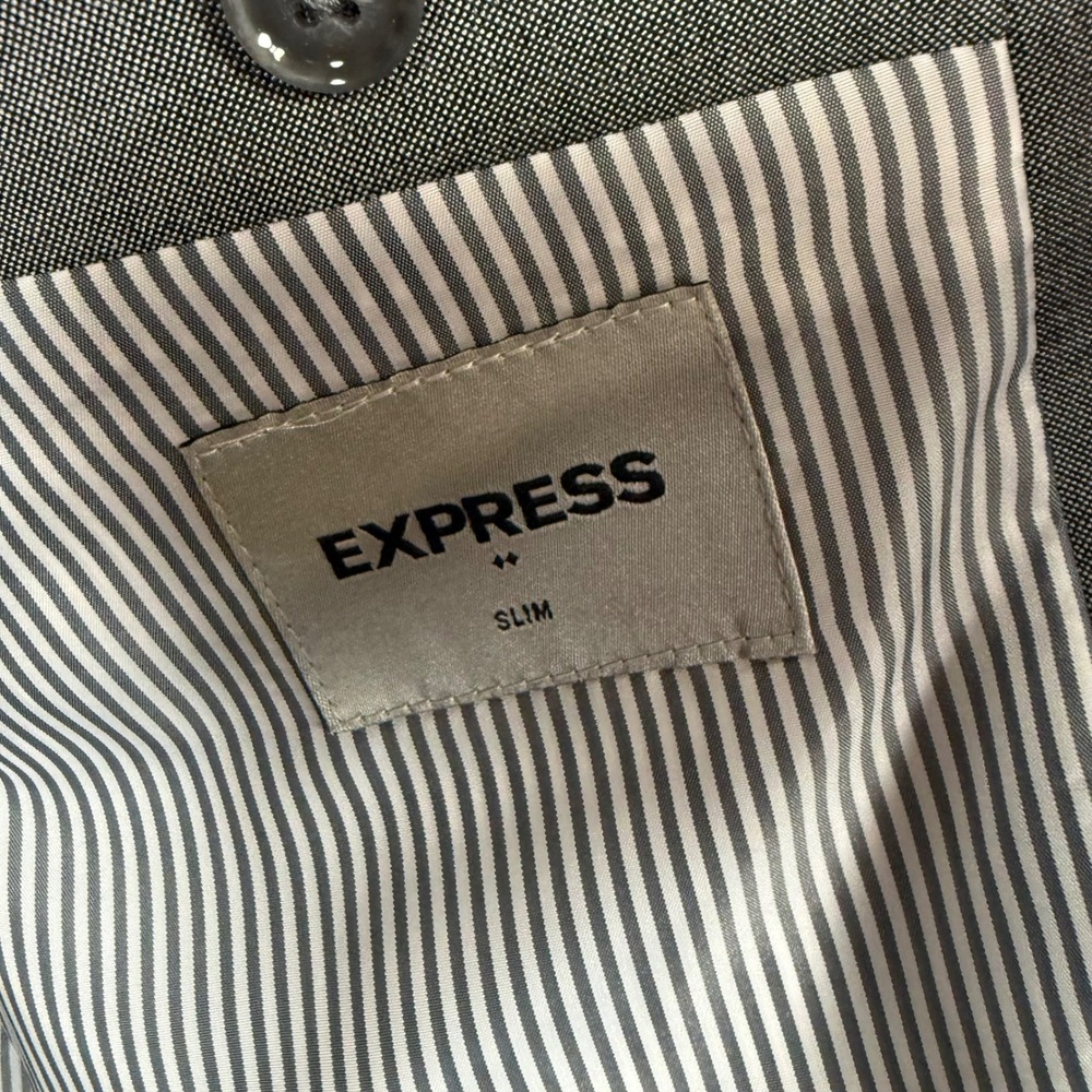 Express Slim Gray 42R Jacket 32/28 Pant Suit Business Office Church - Picture 9 of 16